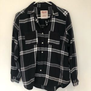 Super soft black and white flannel